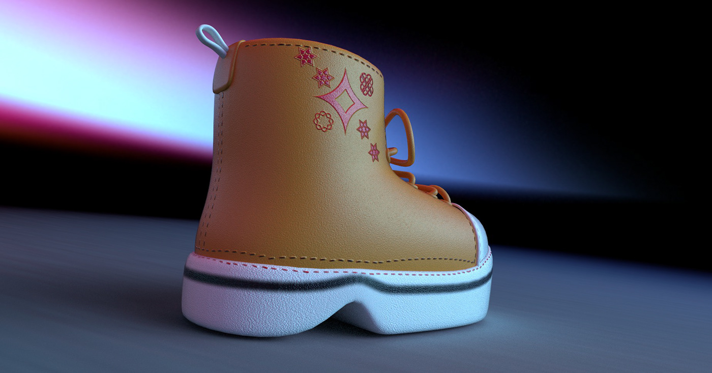 product design  Render modern 3D Blenderart substancepainter footweardesign 3D shoes 3DShoesModel digitalfashion
