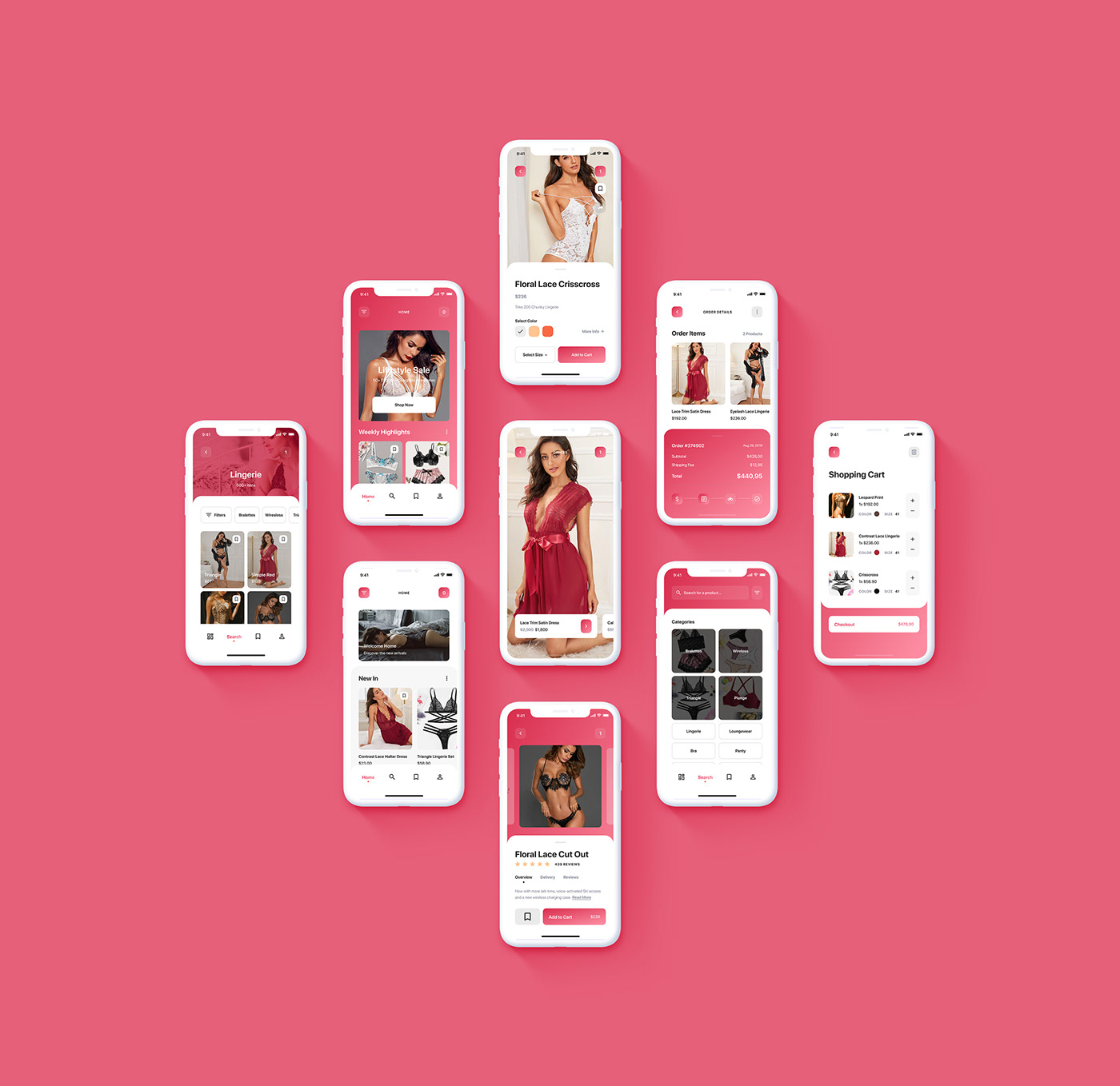 app design App UI/UX lingerie store app lingerie fashion app lingerie ecommerce app fashion app ecommerce fashion app