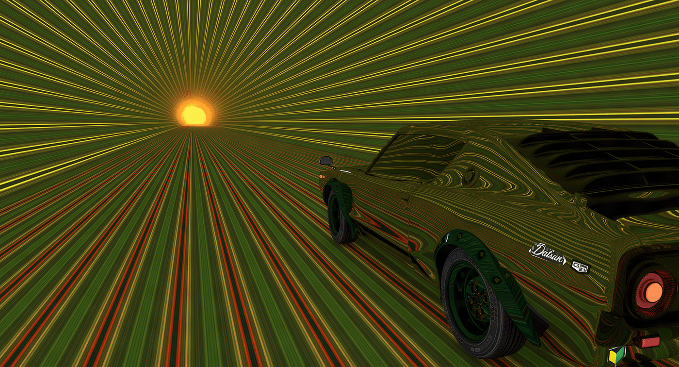 Space  car galaxy c4d 3D Render motiongraphic Scifi race Auto