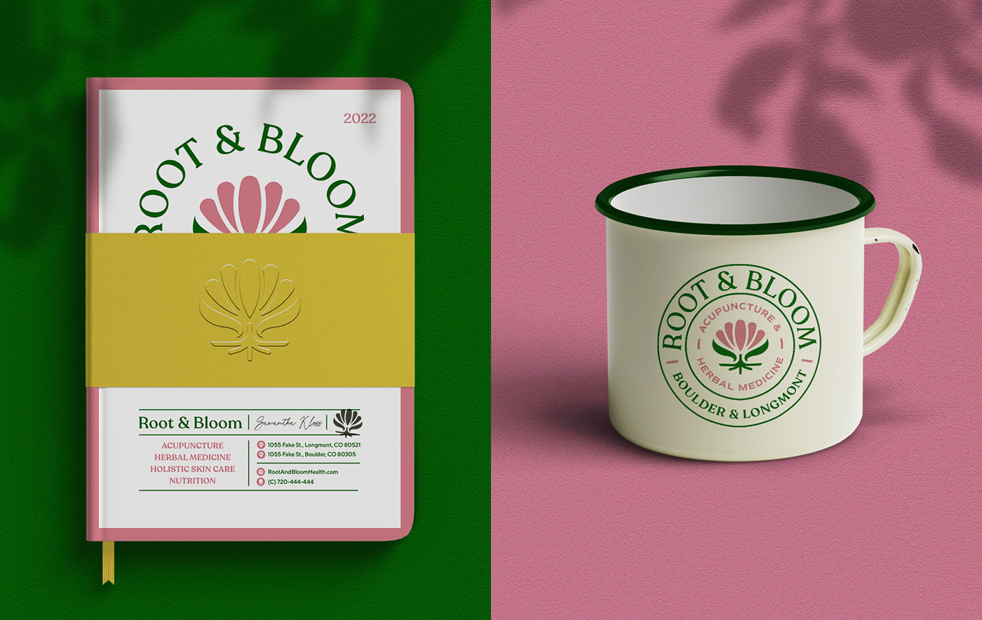 Booklet and mug for Root & Bloom
