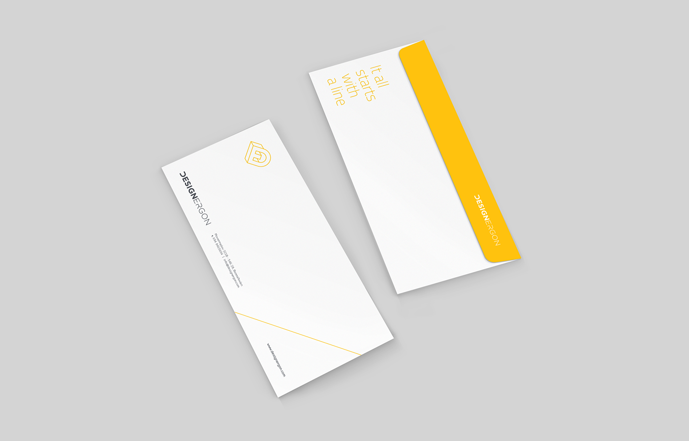 industrial design  logo vector ergon grey yellow car letterhead folder product design 