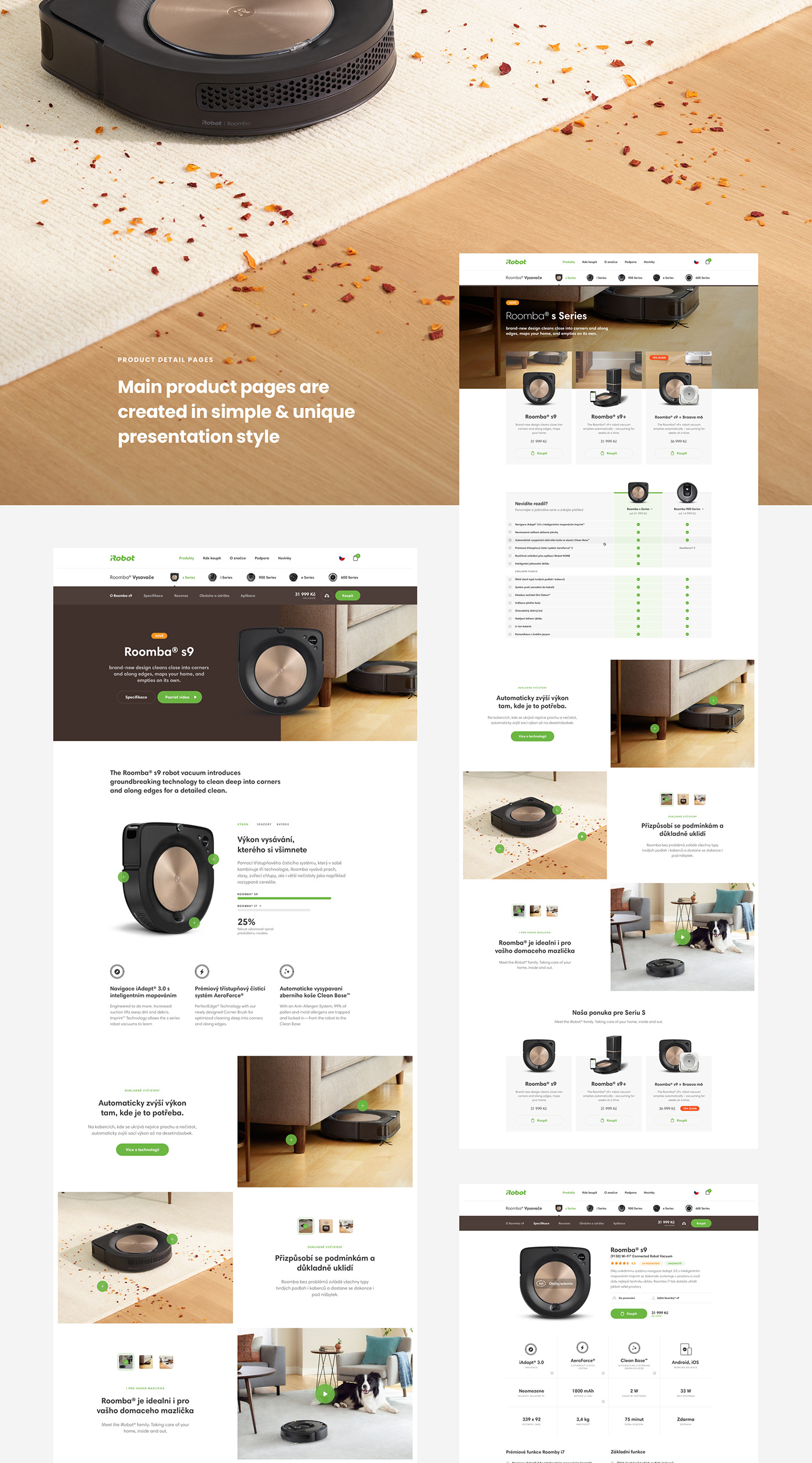 iRobot product pages