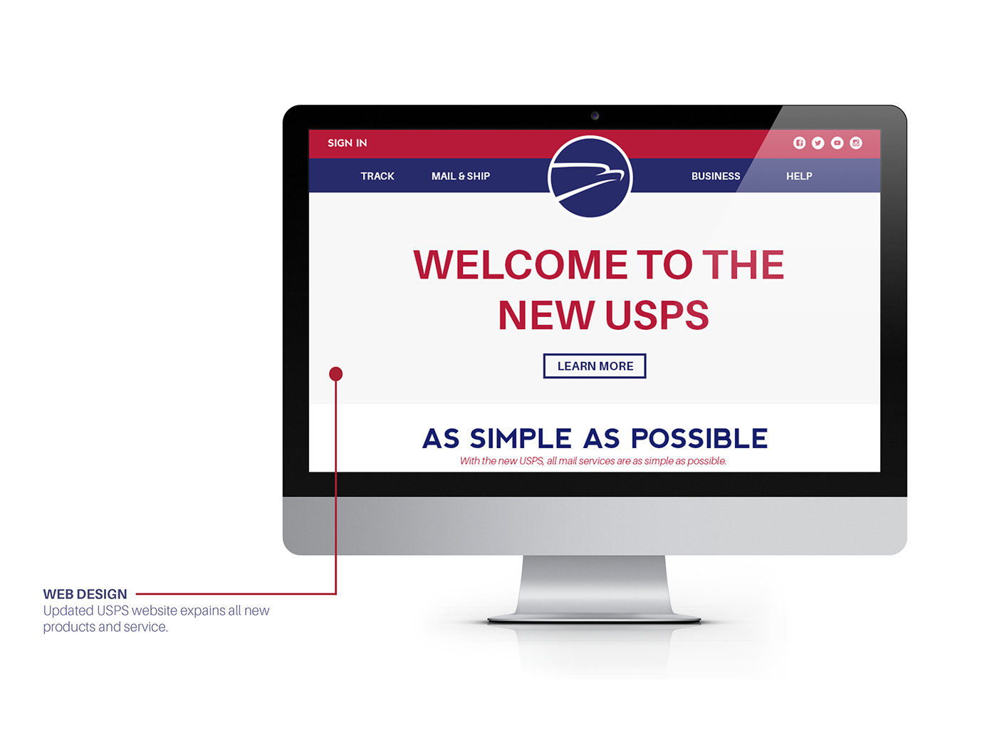 USPS post office united states United States Post brand Rebrand mail ship package shipping Interior pop up Web app Identity System