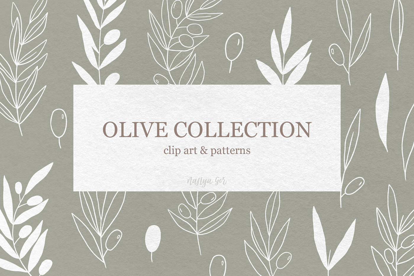 branches clipart leaves line art olive Olive Leaves olives Patterns seamless pattern vector