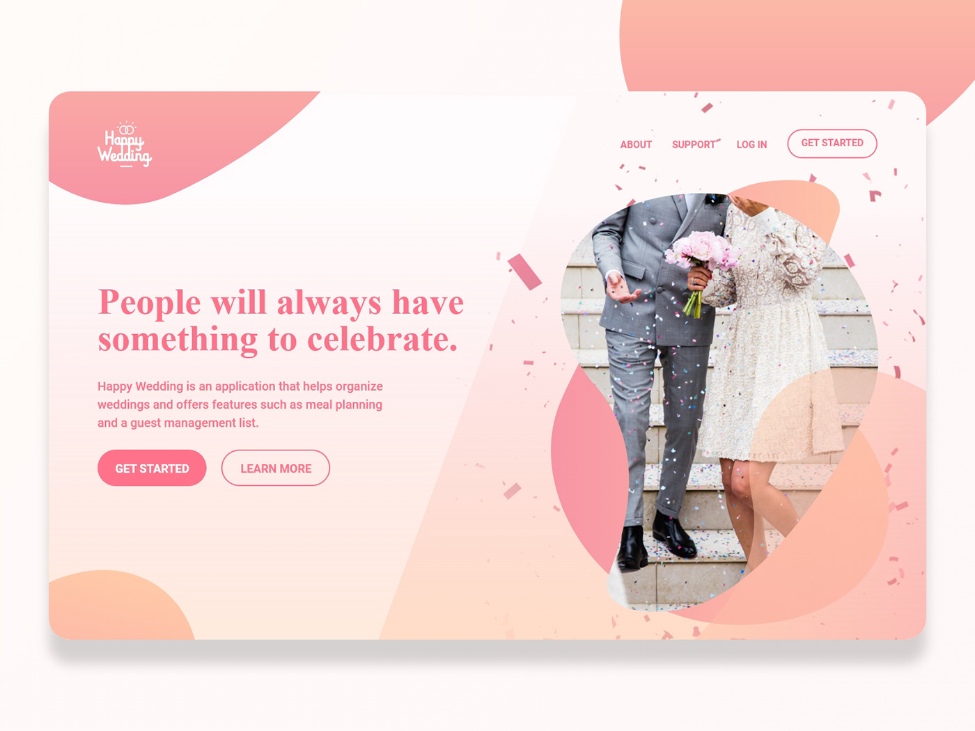 app celebration challenge desktop landing page wedding daily ui design UI Web