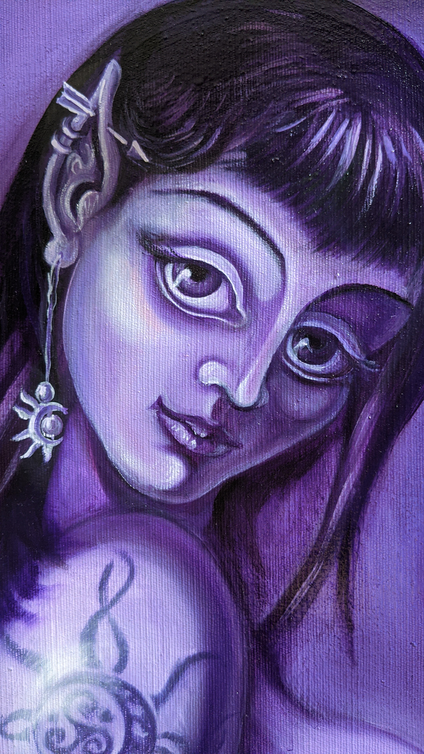 gothic angel Gothic Art gothic girl painting   purple painting surrealism tattoed girl tattoes