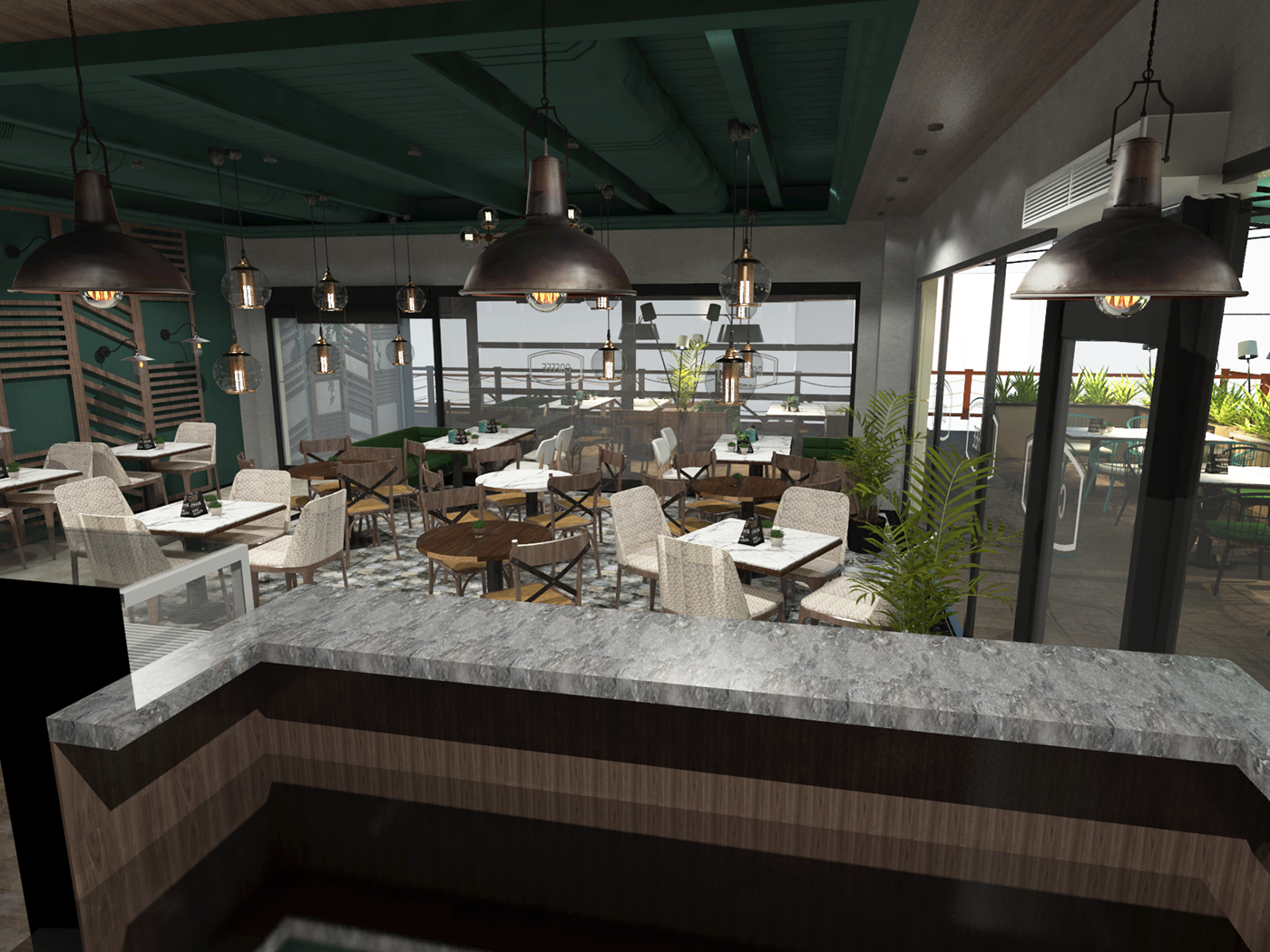 furnituredesign keyshot 3d modeling cafe Coffee coffee shop concept interior design  modern restaurant