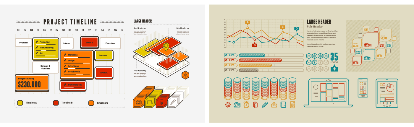 infographic design element stock vector Graphs Charts template digital modern Data abstract