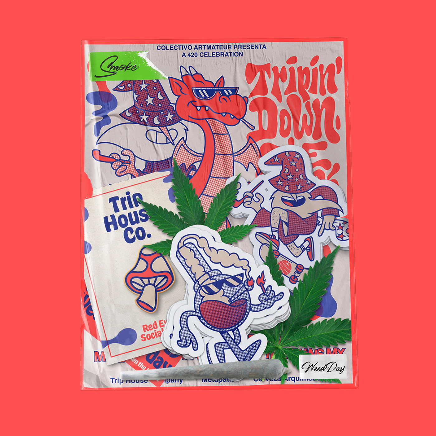 ILLUSTRATION  branding  weed festival skate cartoon Character design  sticker cannabis