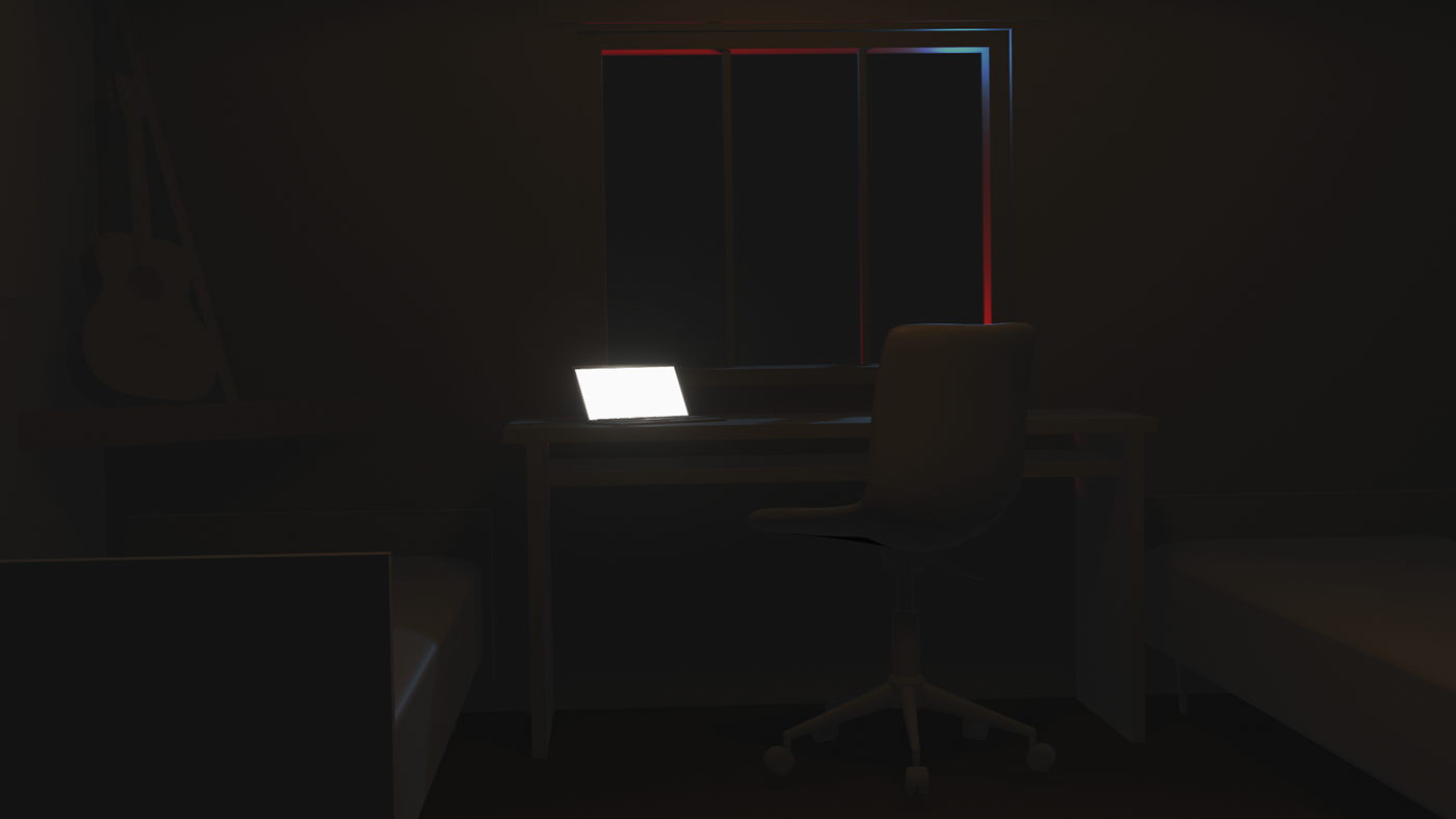room light night red and blue blur motion blur video 3D modelling