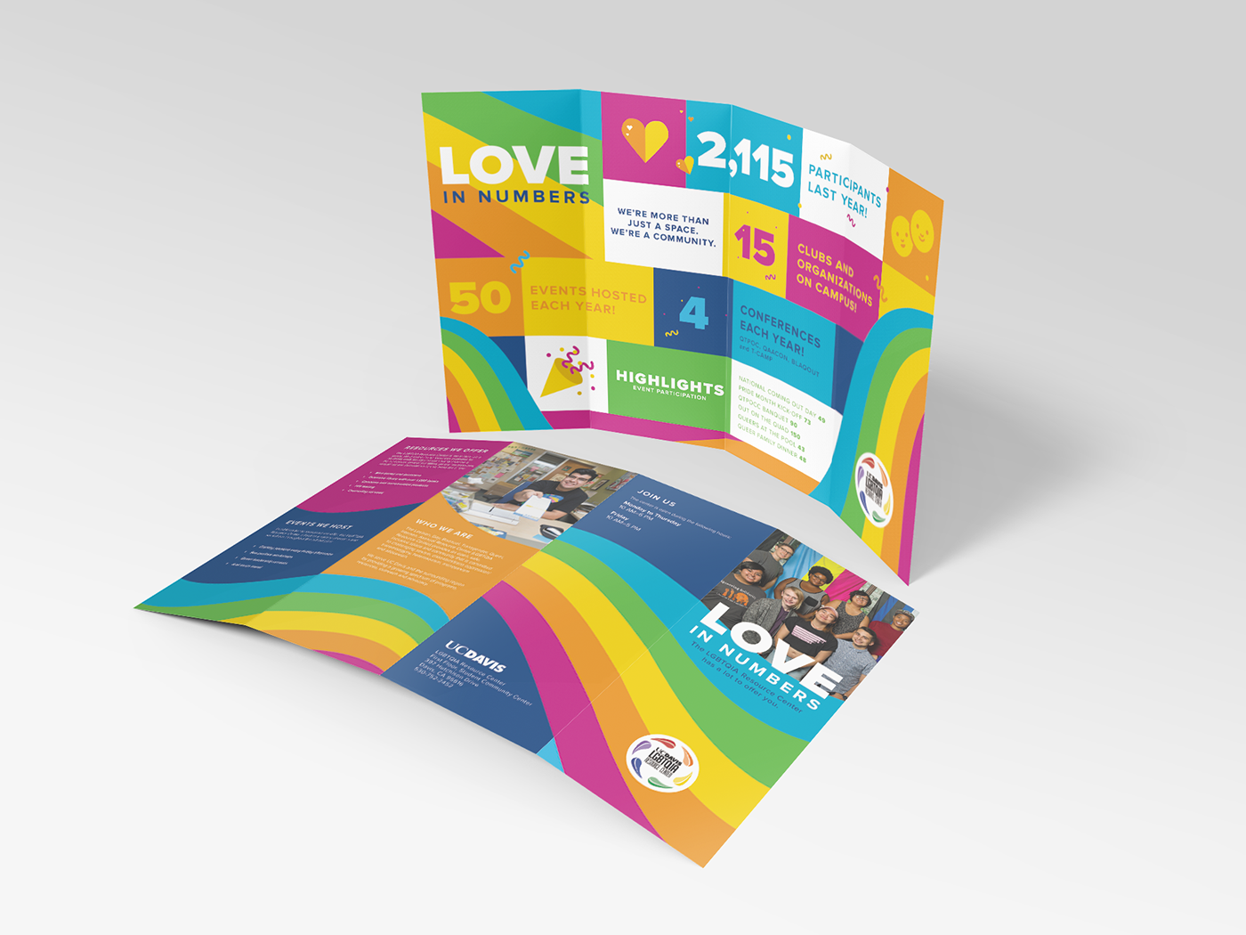 LGBTQIA brochure infographic ILLUSTRATION  colorful bold uc davis