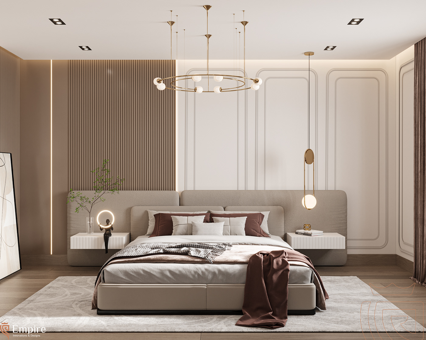 3ds max corona interior design  master bedroom