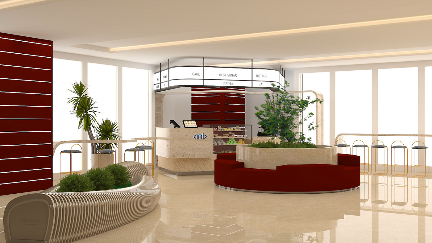 interior design  cafe Exhibition Design  KSA Saudi Arabia riyadh anb food and beverage 3D bar