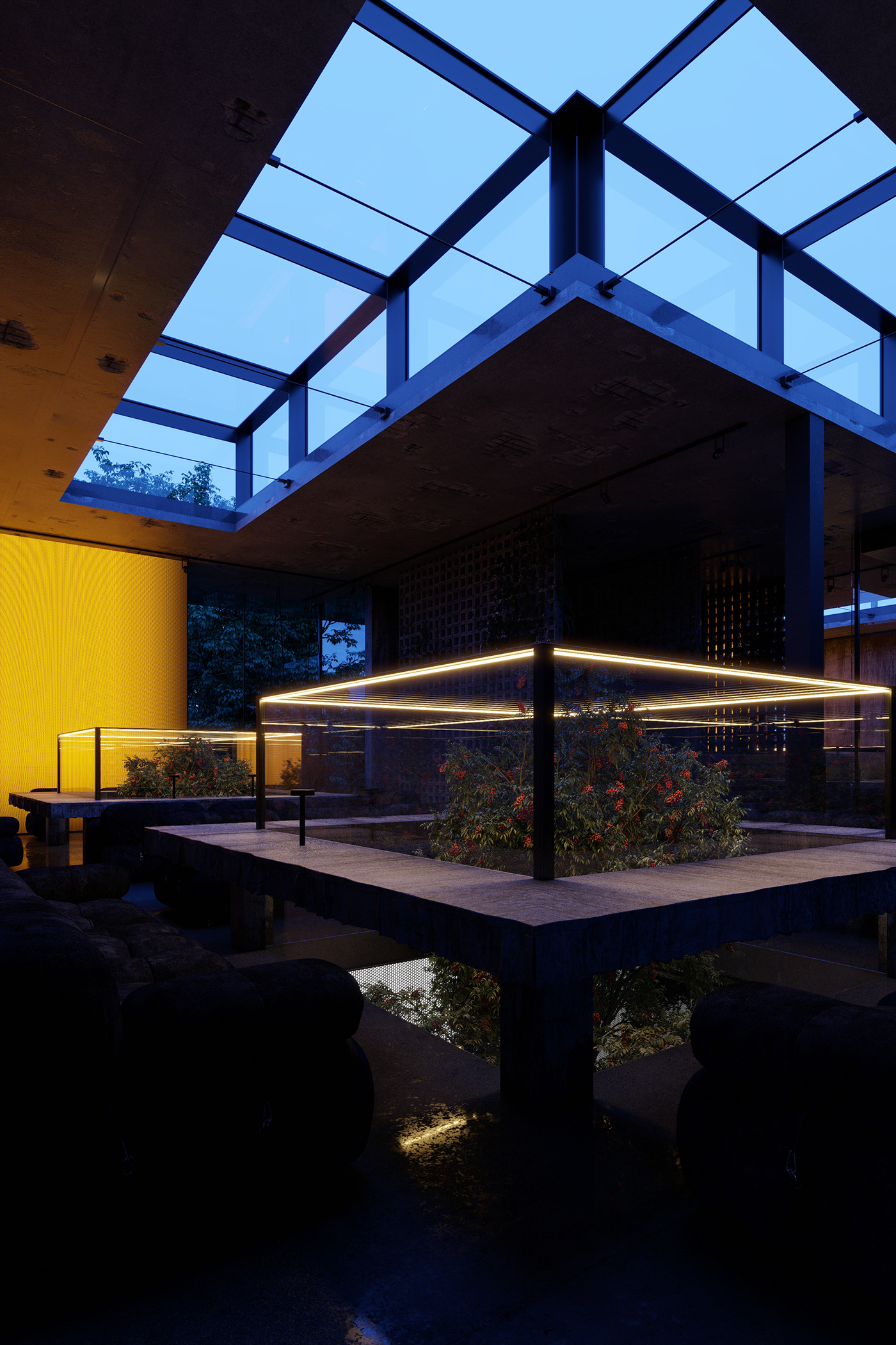 concept concrete interior design  LOFT restaurant