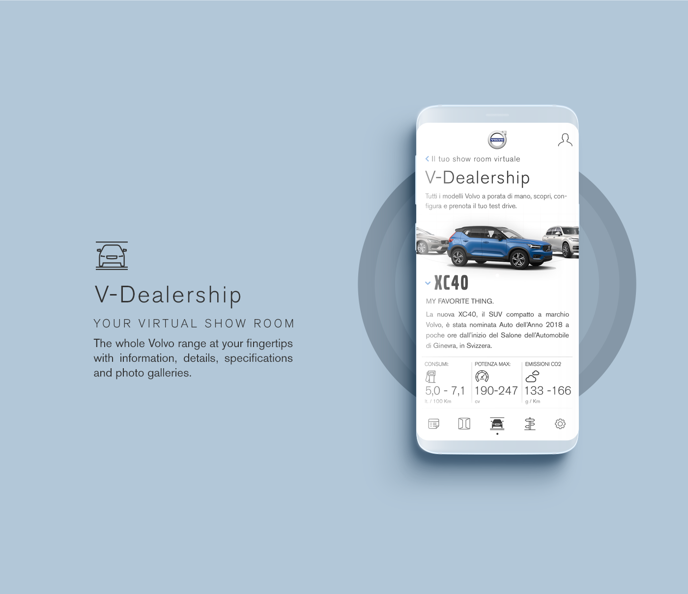 Volvo automotive   app mobile augmented reality interaction UI/UX Cars dealership mobile ui design