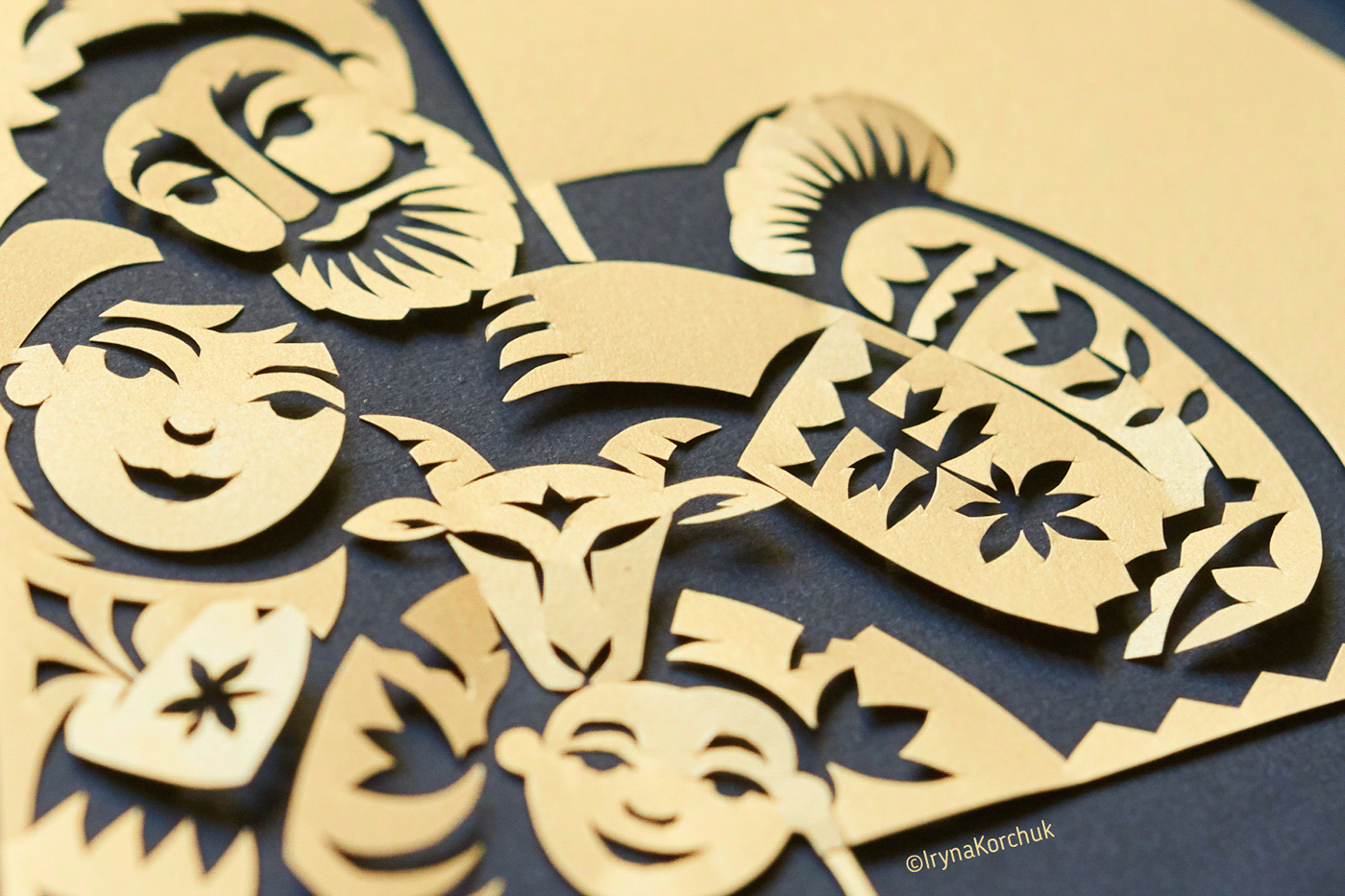 Christmas ILLUSTRATION  Paper Illustration papercraft paper art papercut handmade craft paper papercutting