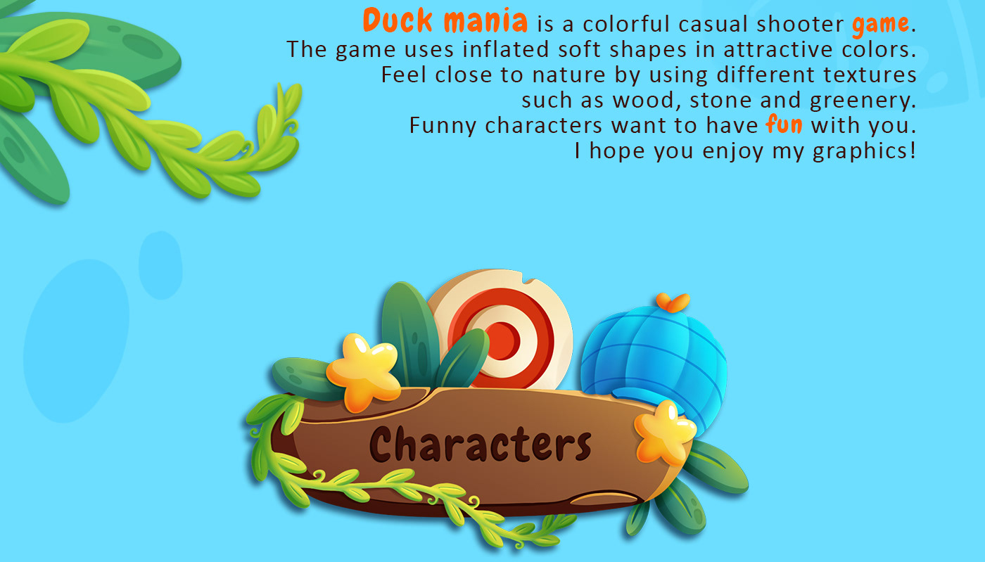 2D casual CGI Character design  duck game gameart GUI ILLUSTRATION  mobile