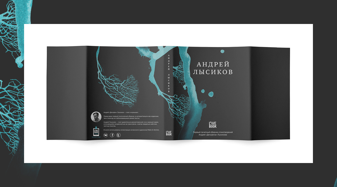 book cover Layout hardcover dust jacket binding Poetry  dolphin Дельфин andrey lysikov Tree  watercolor