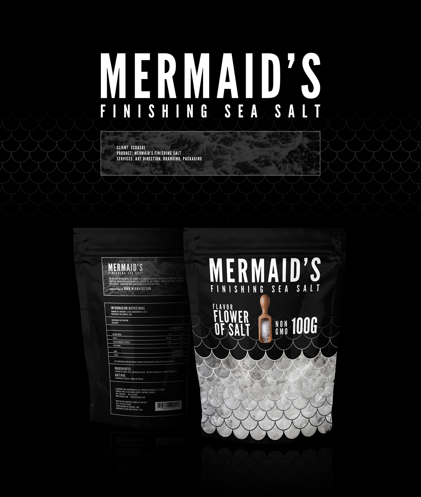 gourmet salt finishing salt mermaid branding  Packaging graphic design  Flavored Salt