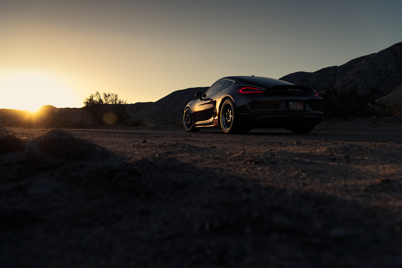 automotive   Automotive Photography brown Cayman color colors desert Photography  Porsche sunset