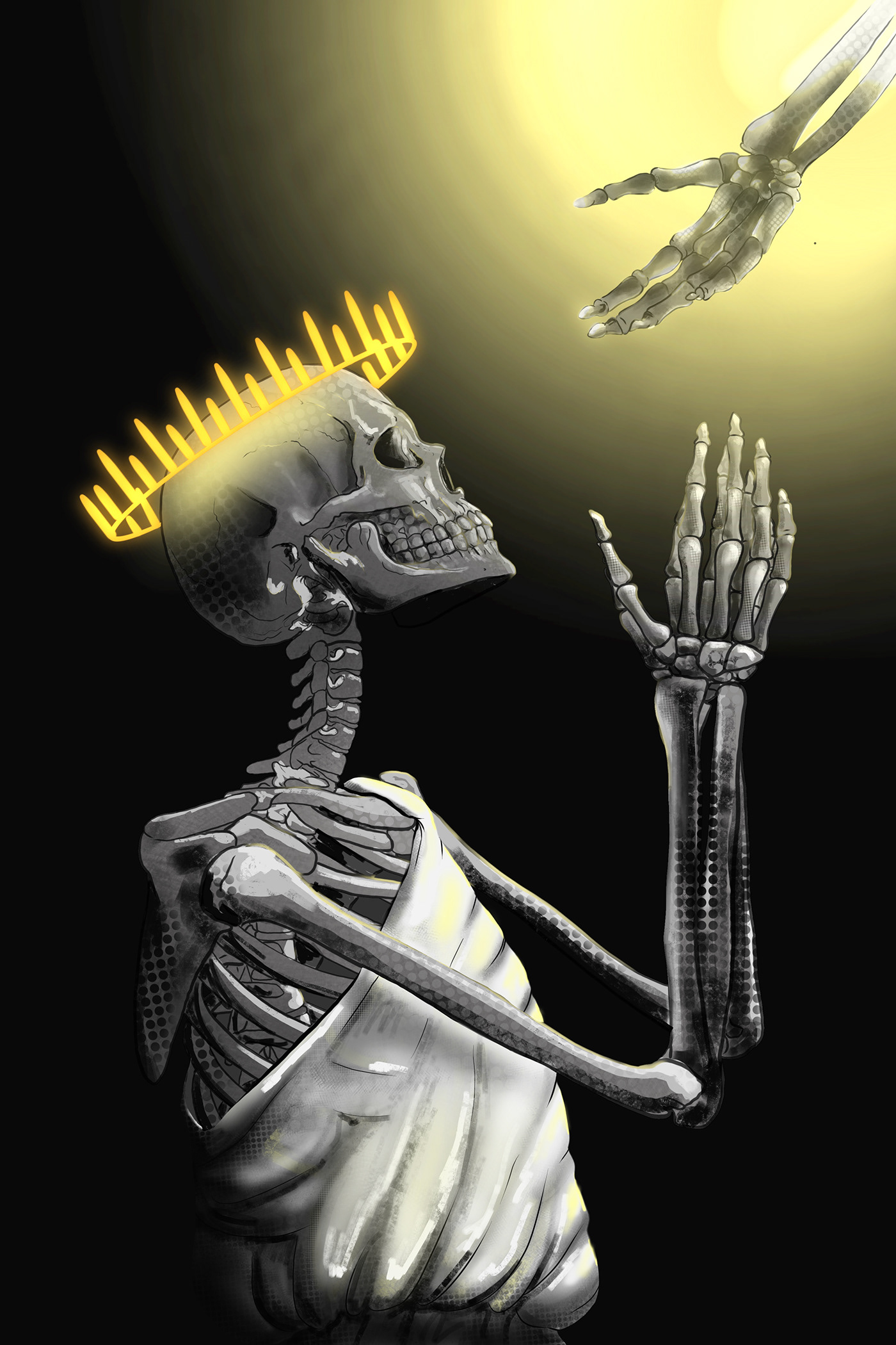 skeleton death Drawing  artwork cartoon Procreate