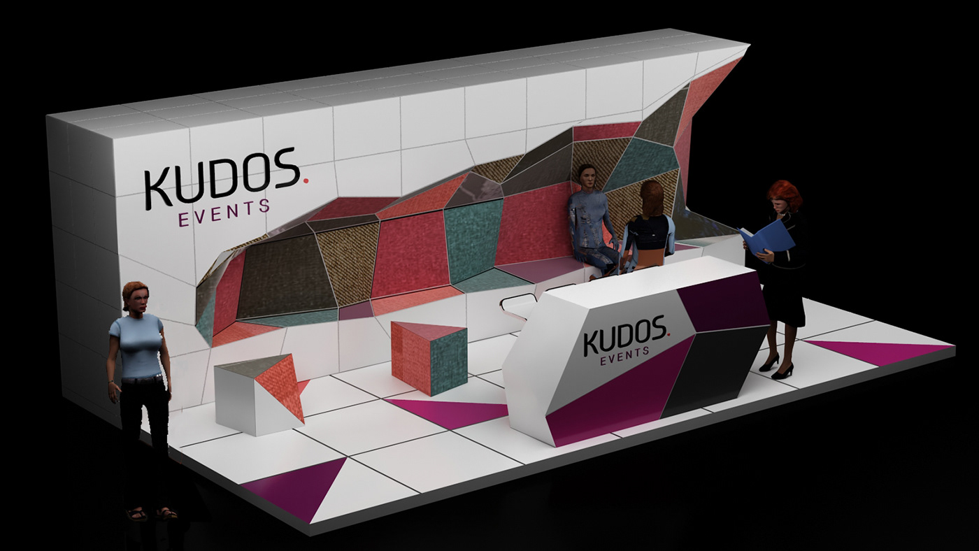 Kudos Events Advertising  branding  Event booth Exhibition  exhibit Stand design idea