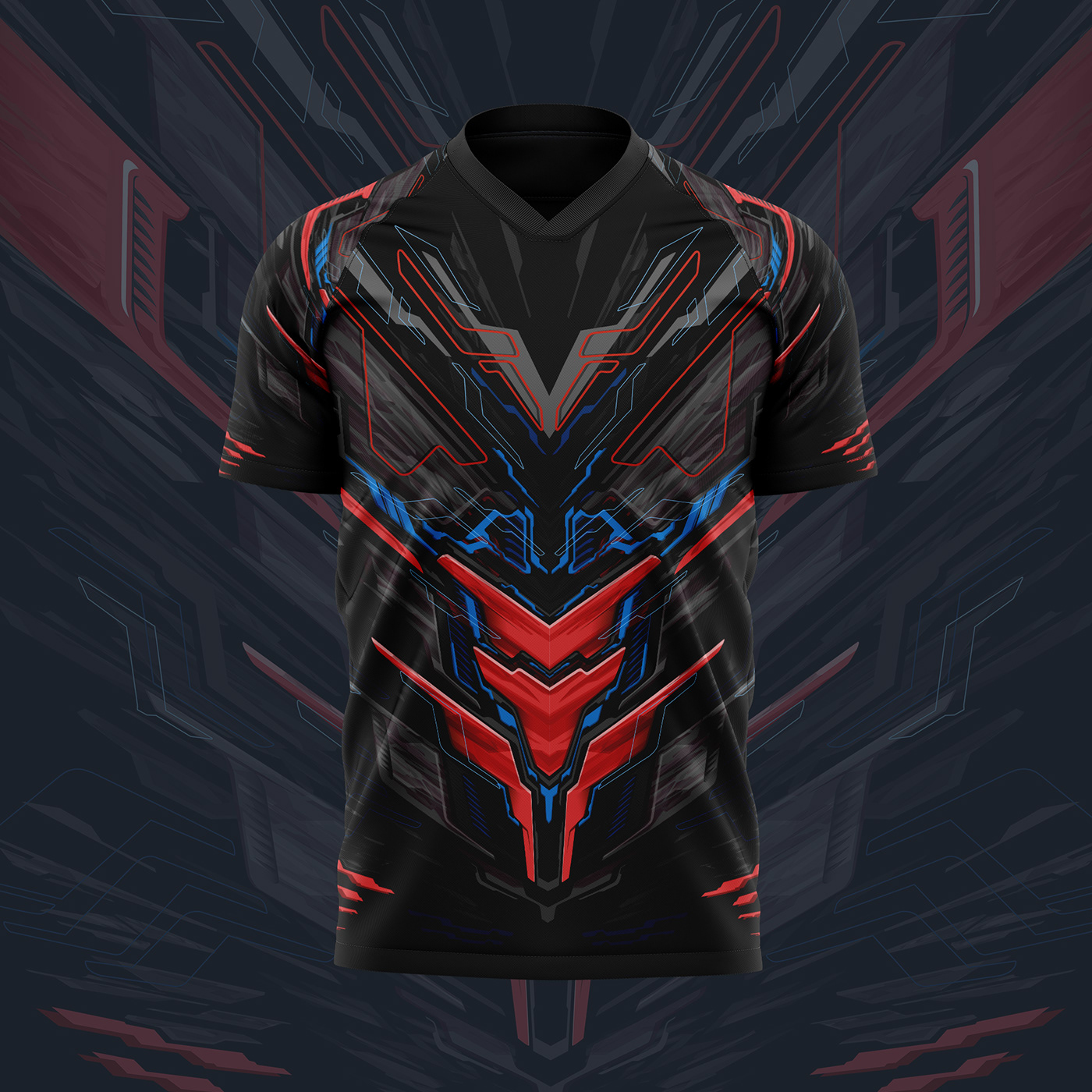 abstract apparel Cyberpunk Digital Art  Fashion  futuristic Jersey Design mecha shirt streetwear