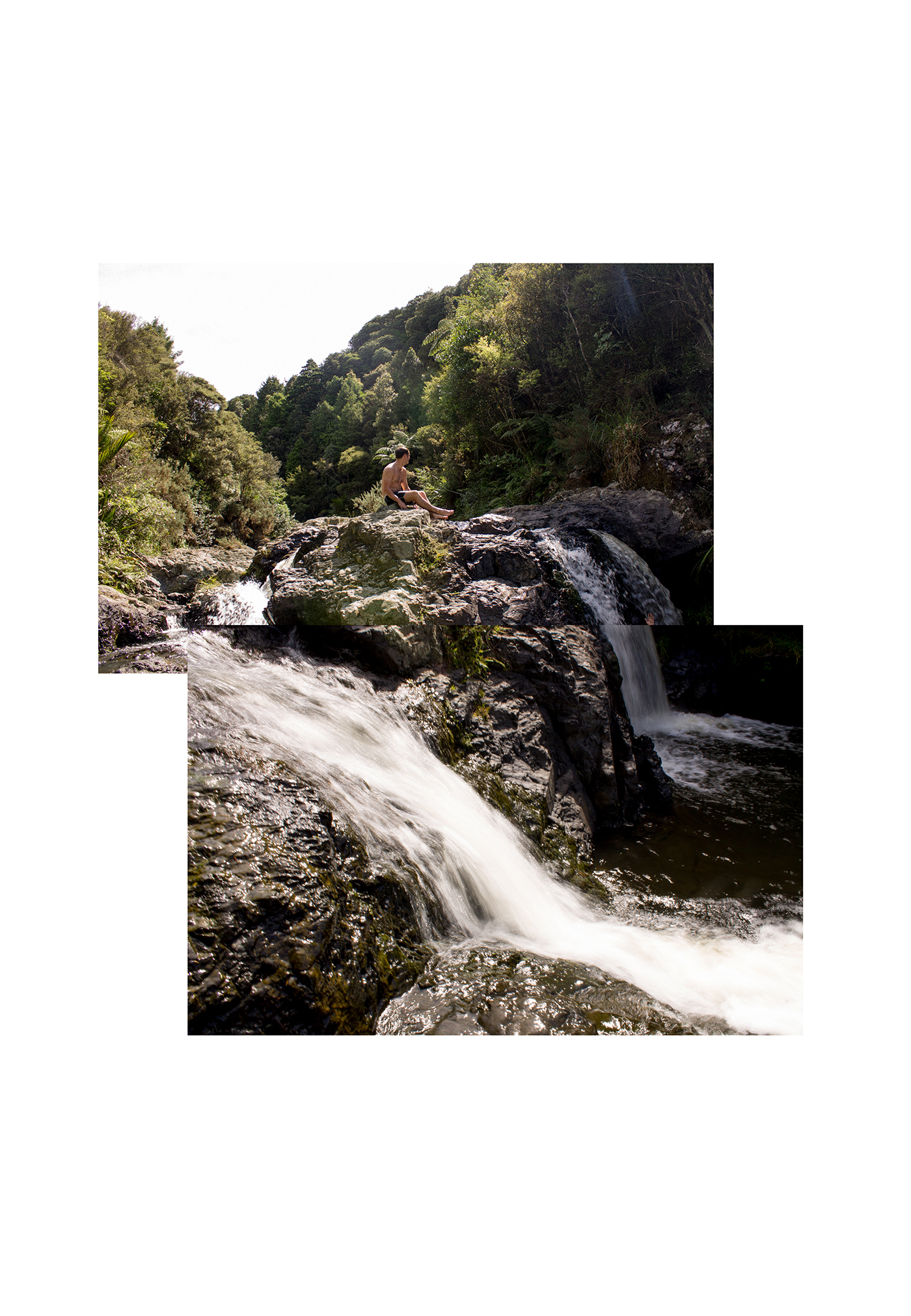 Pairoa New Zealand waterfall Perspective tramping