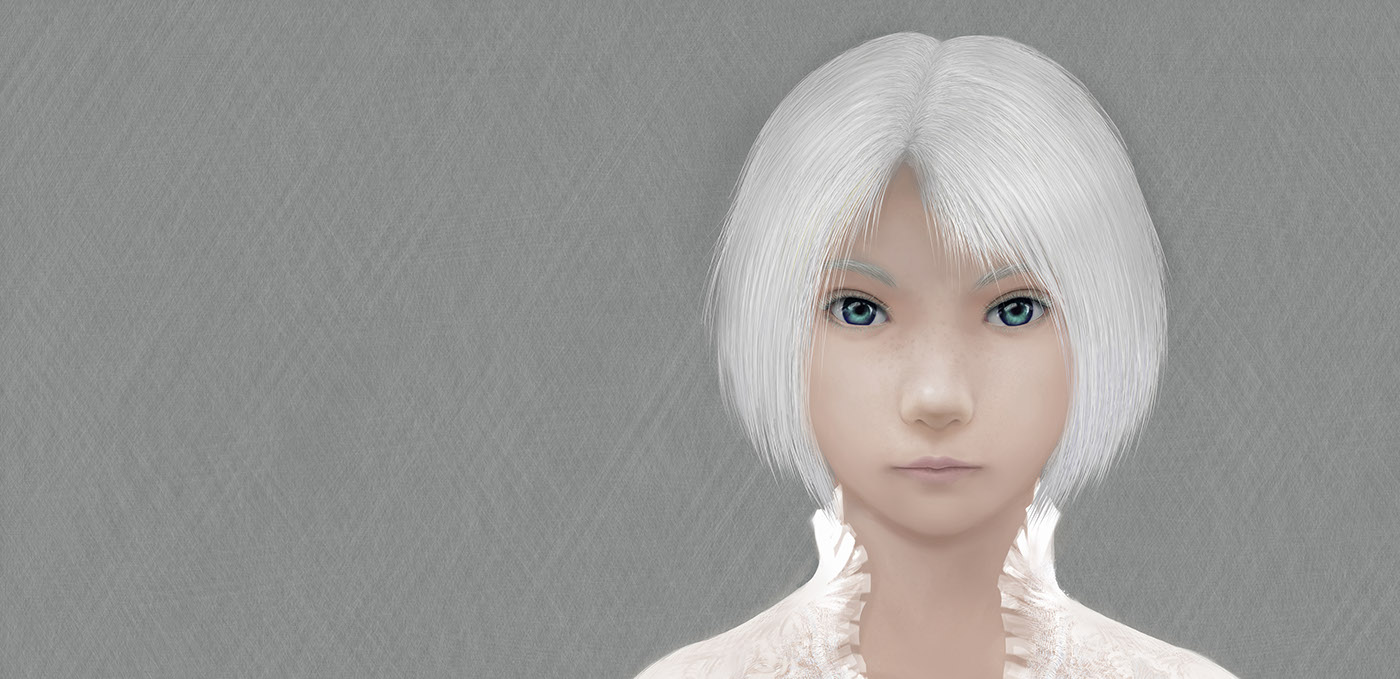 portrait silver White blue girl