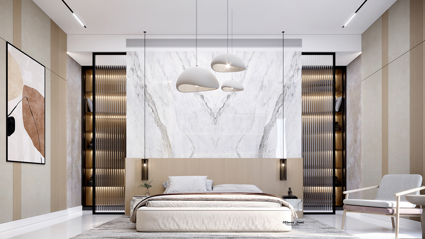 3ds max architecture corona JAPANDI DESIGN Japandi interior master bedroom modern Render visualization
