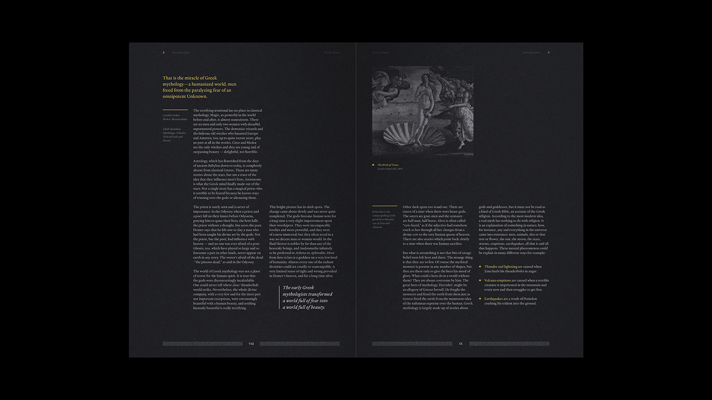 book editorial editorial layout istd mythology print design  publication typography   myth type