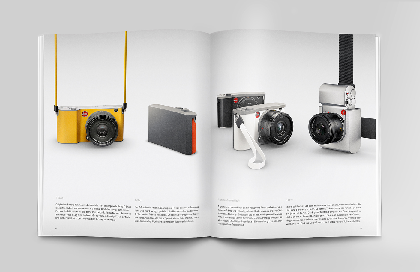 Leica camera Leica leica t design camera brochure advertisement poster unibody Focus essentials reduced photo graphic type