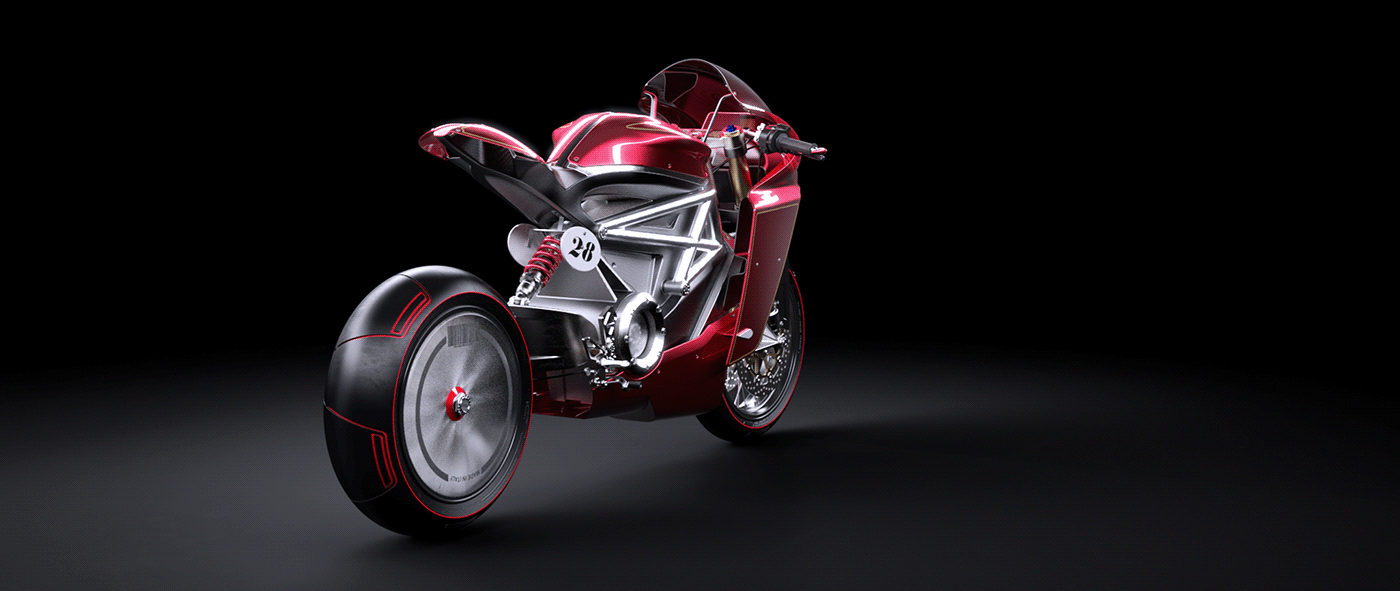 Ducati monster Motorcycle Concept design CGI 3D concept sketch Style superbike