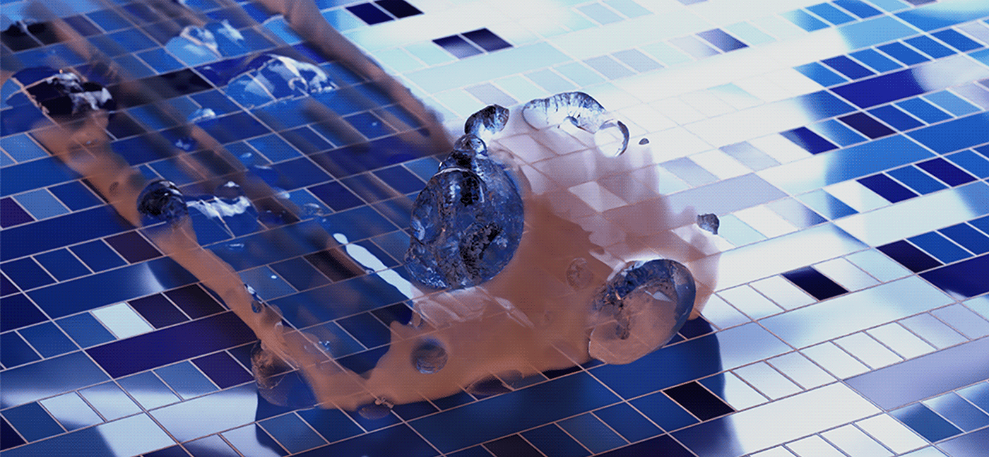 animation  bath blender3d blue bubble Digital Art  houdini motion graphics  painting   tiles