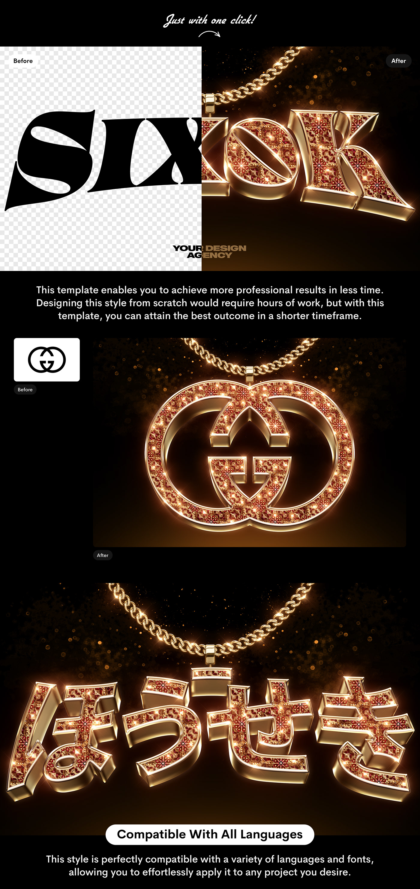 ruby Fashion  gold Logo Design luxury Mockup psd text effect text style gem