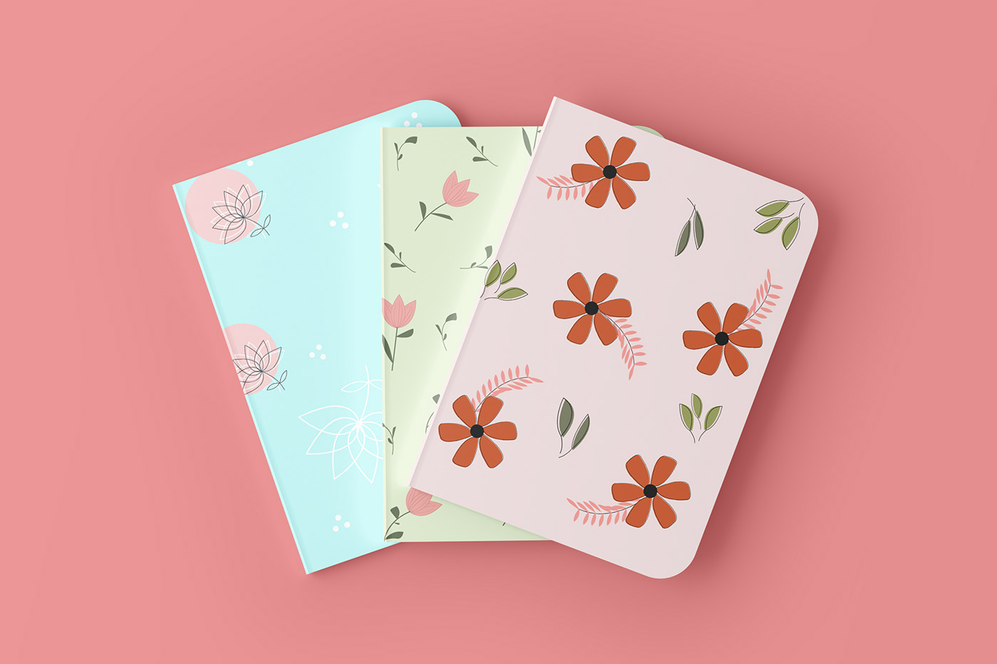 digital pattern floral pattern Minimalism notebook cover pastel color pattern
