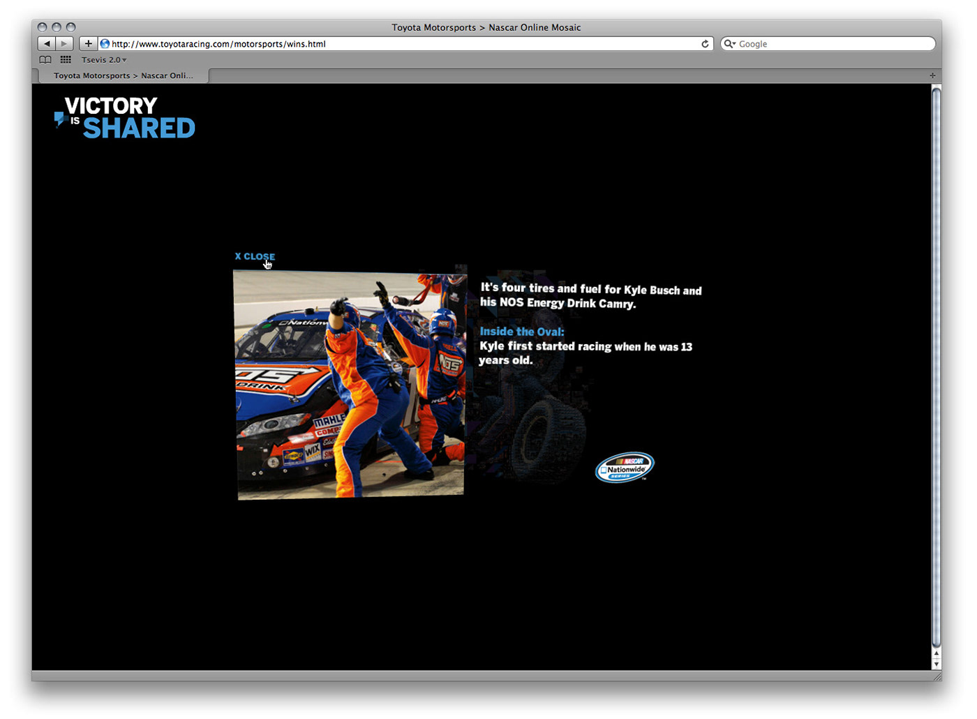 photomosaic visual design NASCAR advertisement Racing motor sports toyota Kyle Busch Camry tsevis image mosaic mozaix gestalt