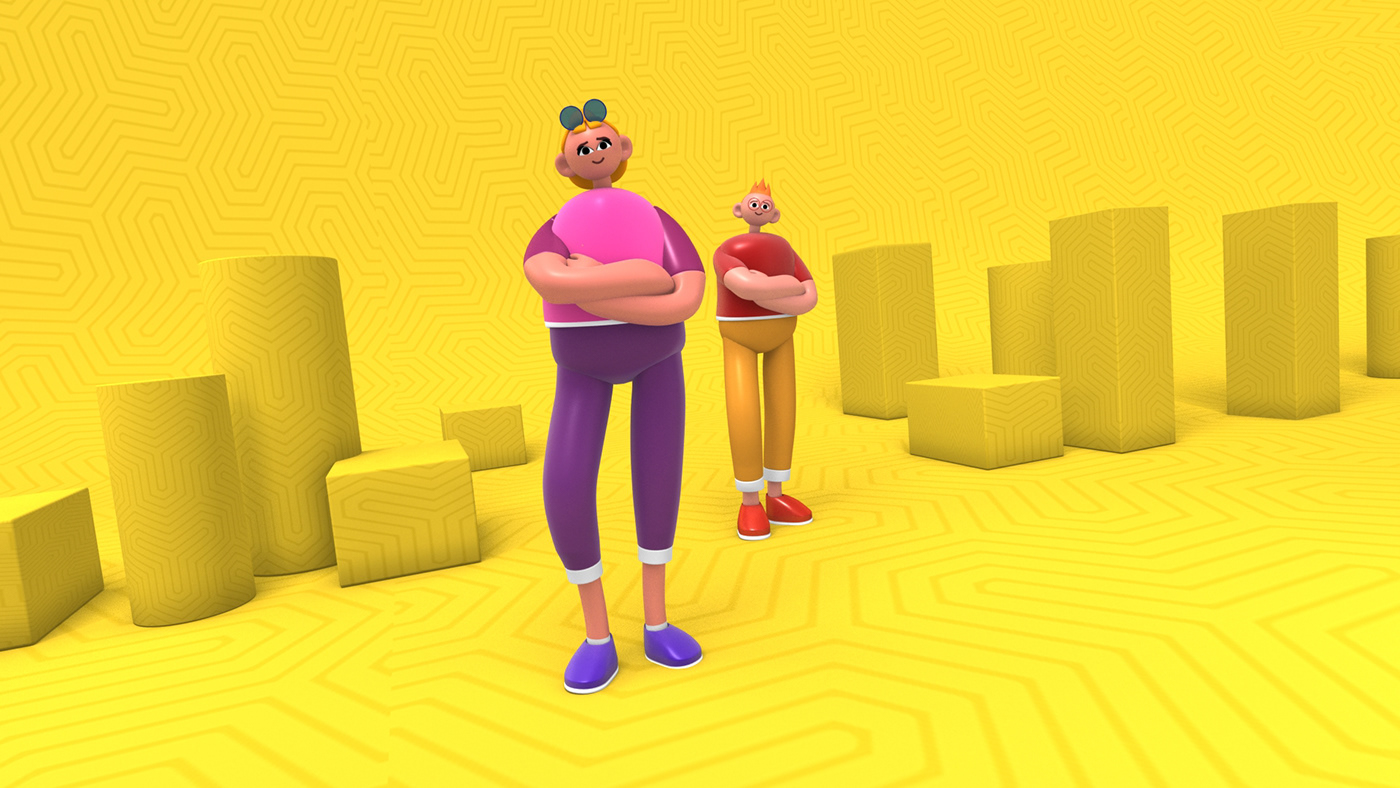 3D animation  Character colorful DANCE   infographics simple