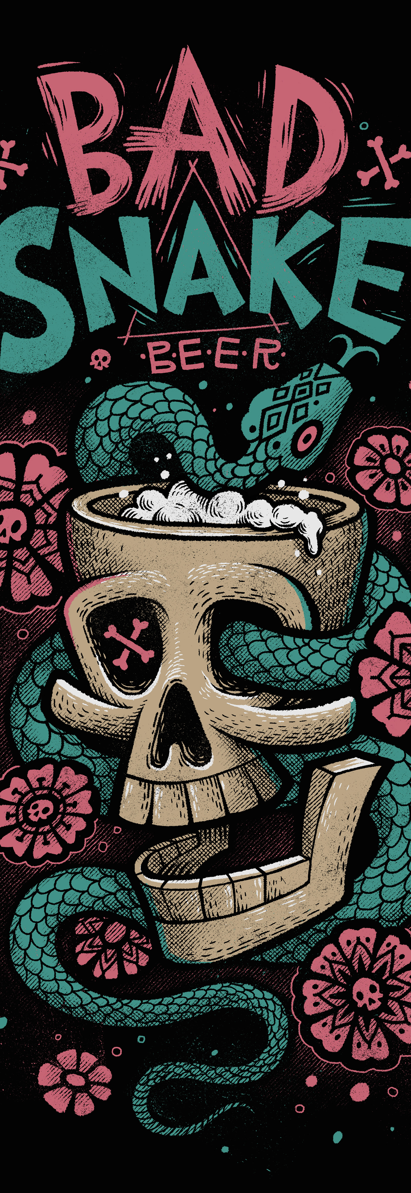 beer ILLUSTRATION  oleggert skull snake Totem