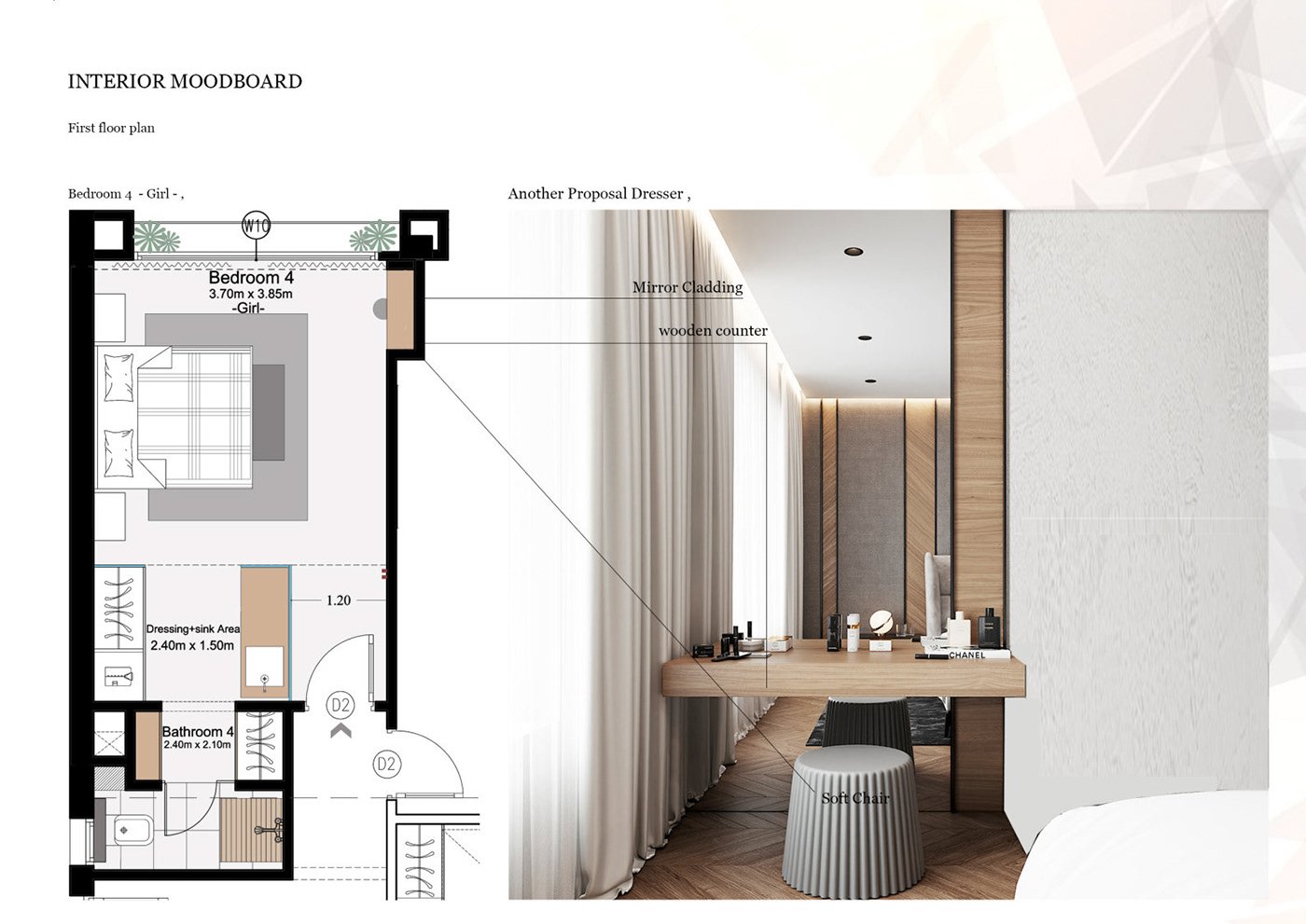 indoor interior design  architecture moodboard materials furniture design