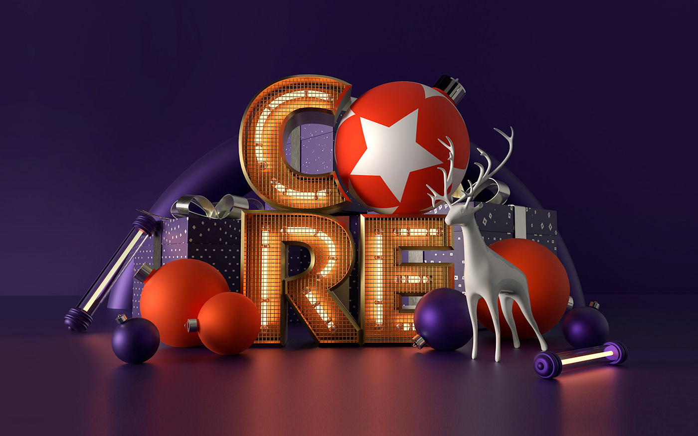 3D Type Deviantart Holiday key art wix campaign Email ads brand Interior