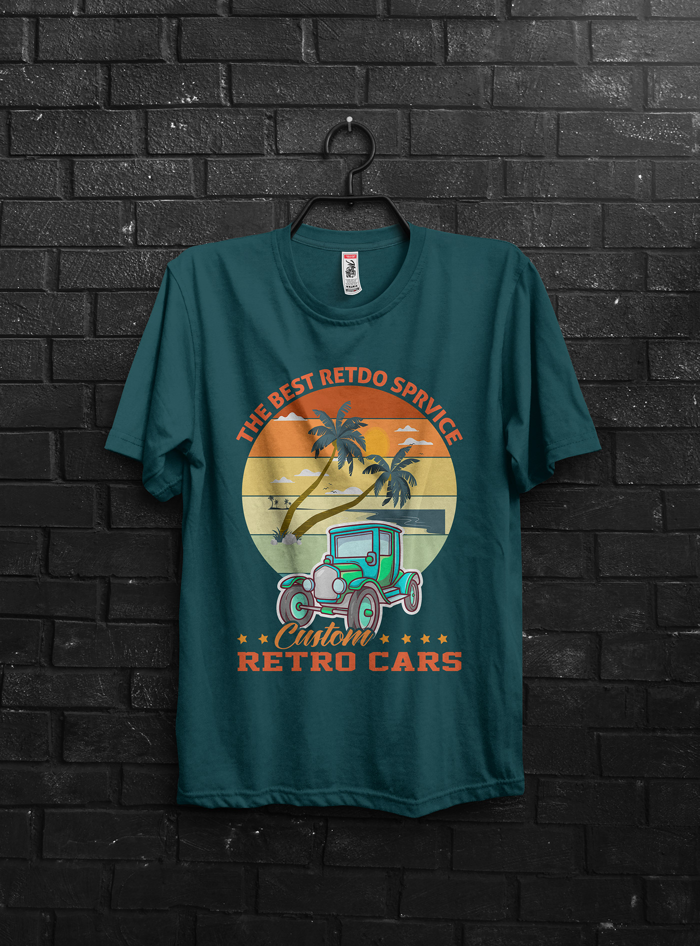 car t-shirt vector Tree  typography   Graphic Designer Logotype car Vehicle vintage car t-shirt vintage t-shirt