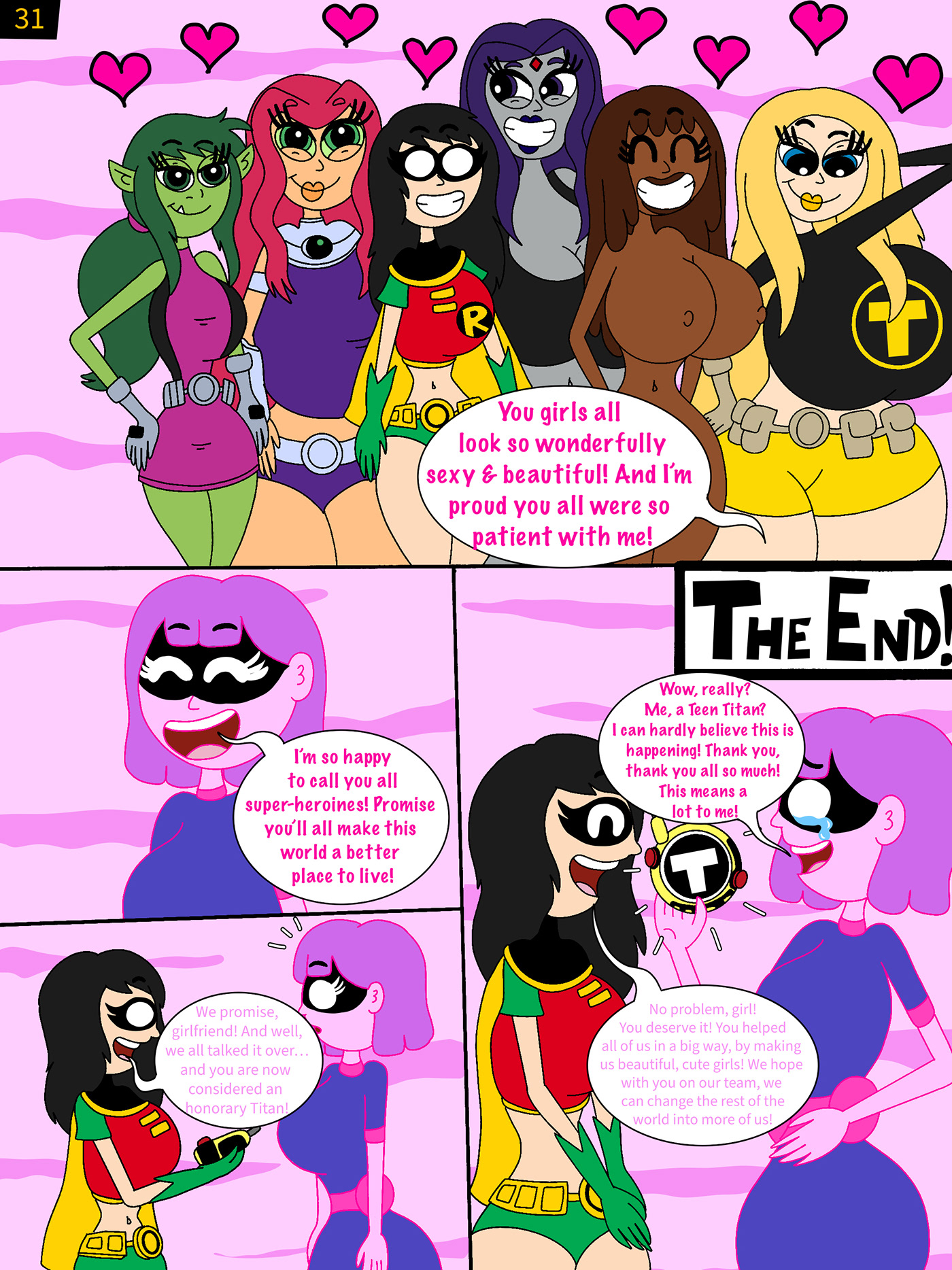 comic Teen Titans feminization