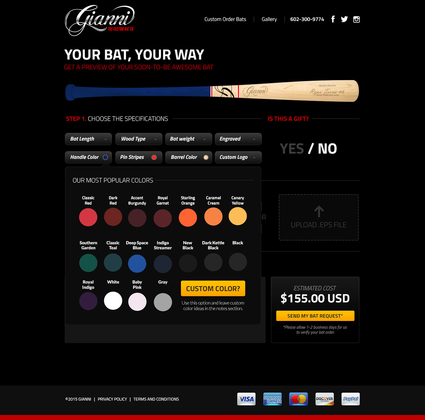 arizona business baseball bat Baseball Bat Maker Ecommerce graphic design  local business Web Design  web development  website layout