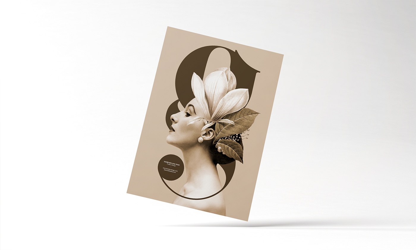 Xavier Esclusa Trias Behance maDame type minimal Twopots bcn poster bauhaus Swiss Poster Flowers design Minimalism