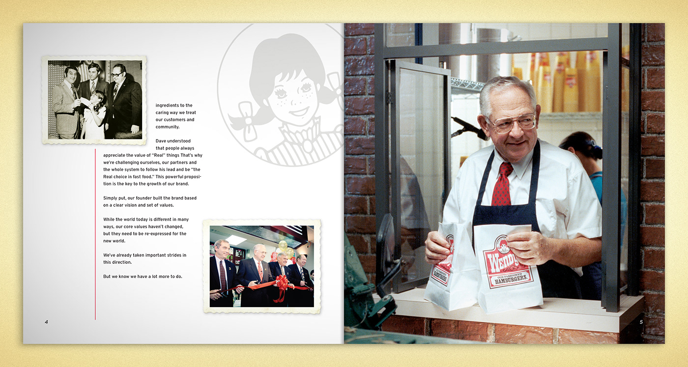 book Wendy's fast-food restaurant Brainchild Studios beatman promotional material marketing maaterials publication design brand book