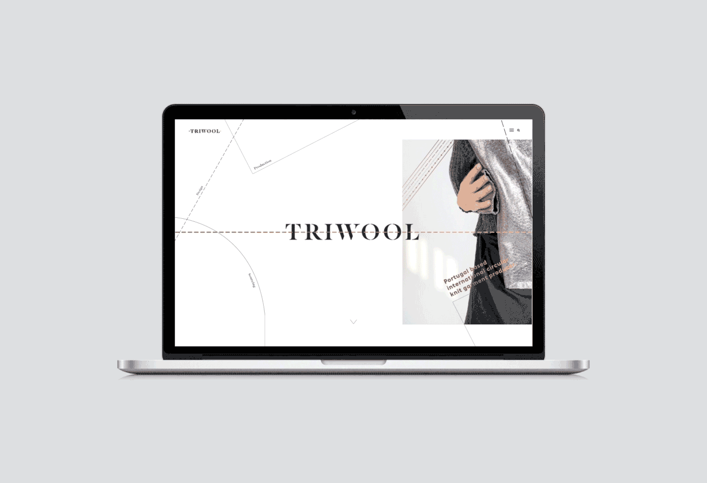 Triwool Fashion  garment Production design Volta studio identity logo branding 