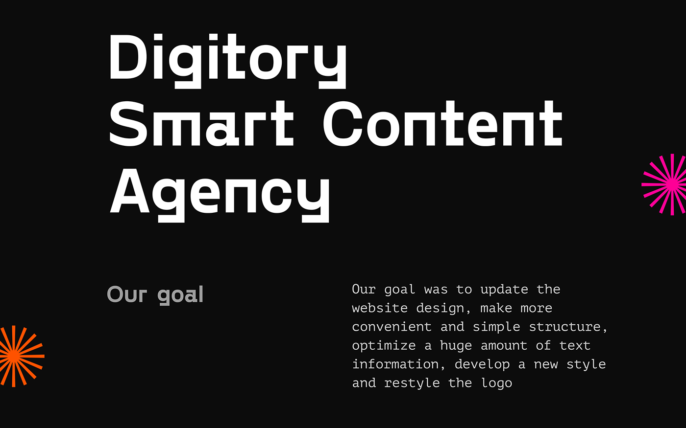 agency copywriting  dark mode graph Interface logo redesign typography   UI Website