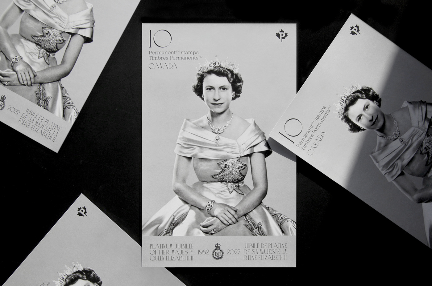 stamp Canada print queen typography  