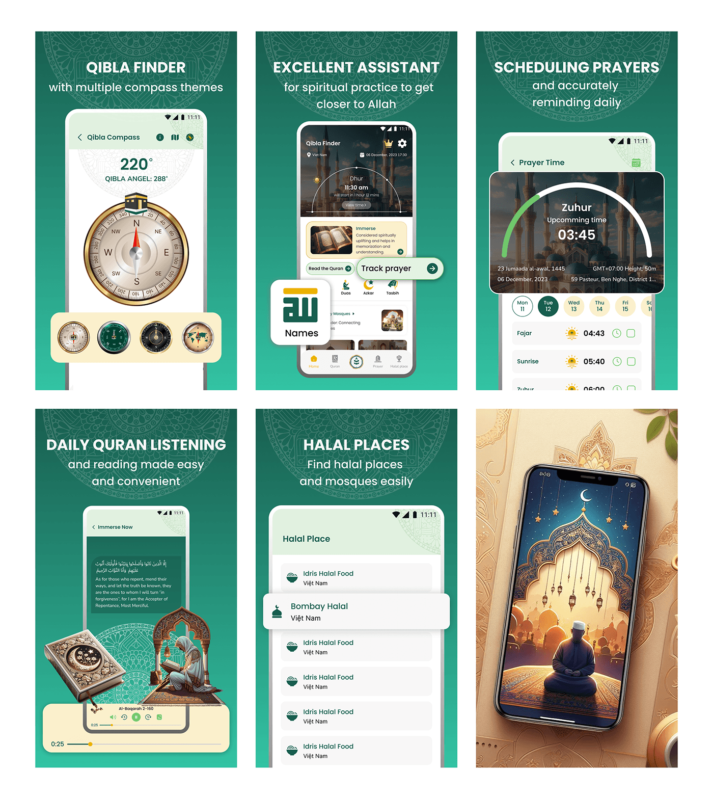 Qibla Direction compass app design Mobile app UI/UX ui design user interface Figma user experience Interface